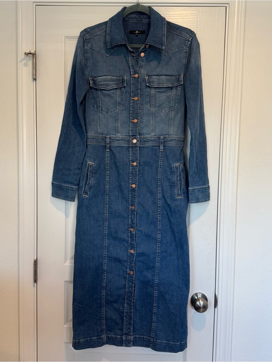 7 For All Mankind Dresses & Skirts - 7 For All Mankind Denim Midi Shirt Dress in Blue